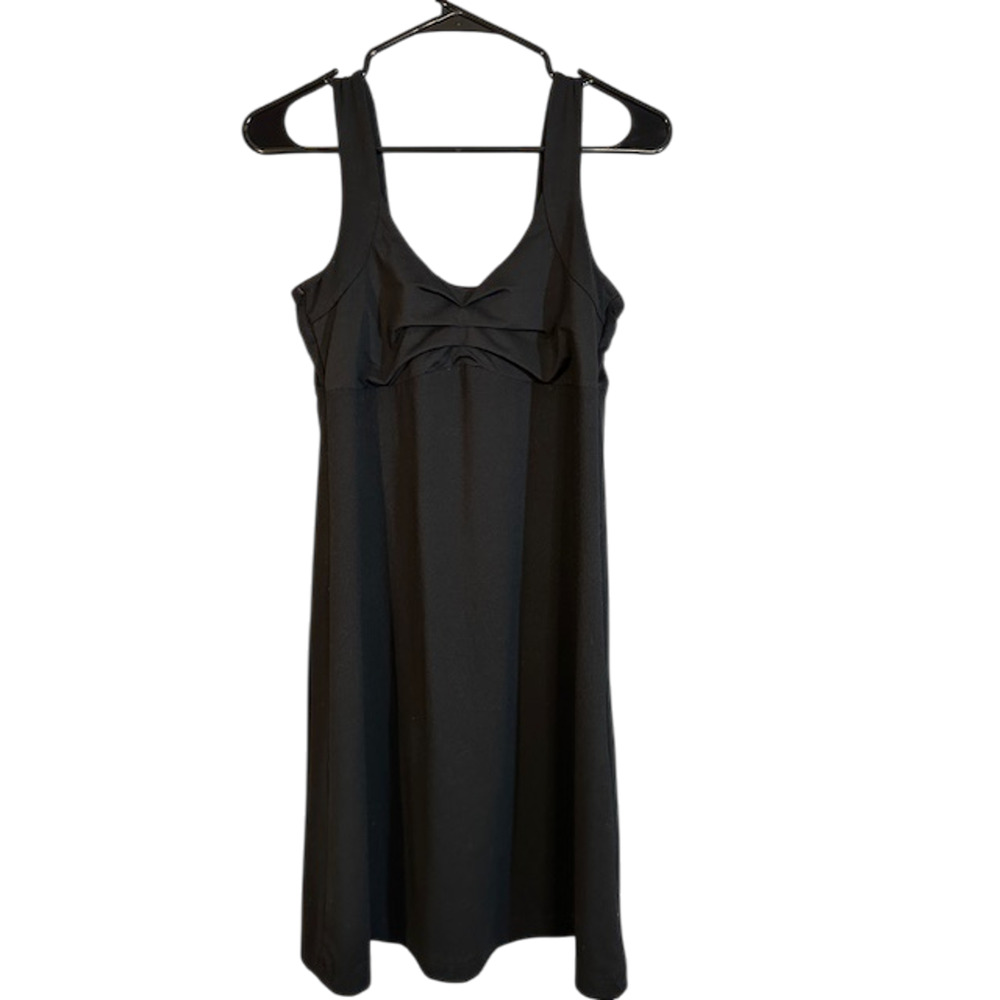 Alpine Design Black Sleeveless Ruched Front Knee Length Dress Women Sz S